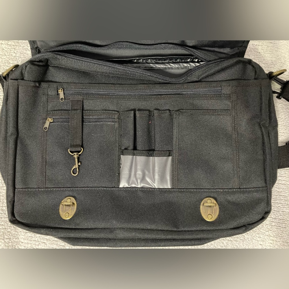 Black Fabric Laptop Satchel